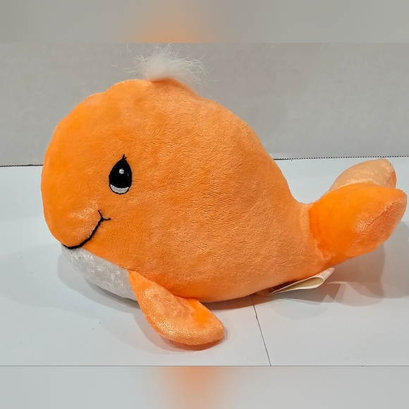 1998 Precious Moments Tender Tails 7" Orange Whale Enesco Bean Bag Plush EUC - Picture 2 of 9